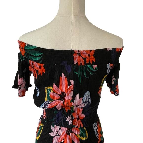 Old Navy Gauzy Midi Dress Off the Shoulder Tropical Resortwear Cover Up Size XS - Picture 6 of 10
